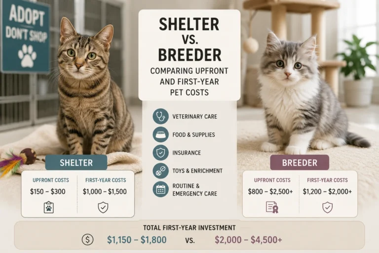 Shelter vs. Breeder: Comparing Upfront and First-Year Pet Costs