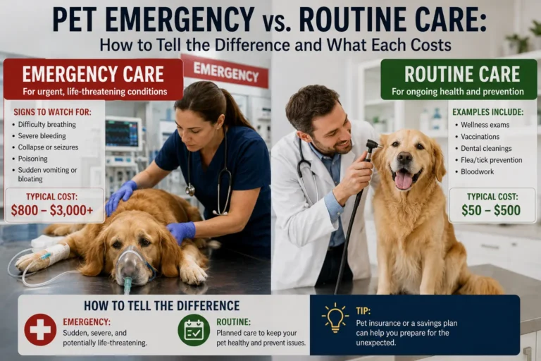Pet Emergency vs. Routine Care: How to Tell the Difference and What Each Costs Pet Emergency vs. Routine Care: How to Tell the Difference and What Each Costs