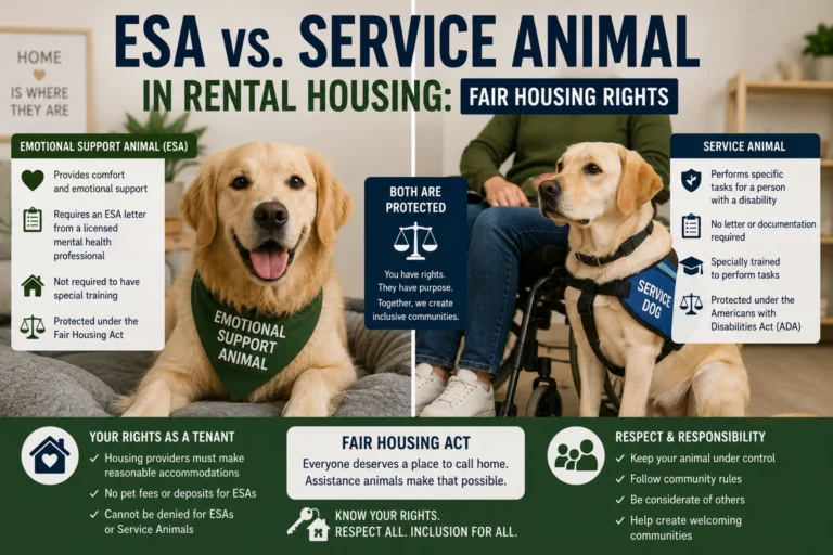 ESA vs. Service Animal in Rental Housing: Your Fair Housing Rights Explained