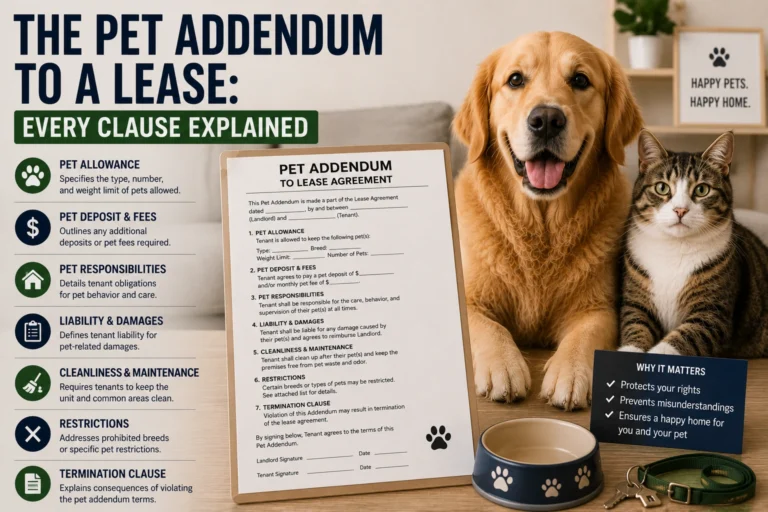 The Pet Addendum to a Lease: Every Clause Explained and What You Should Negotiate