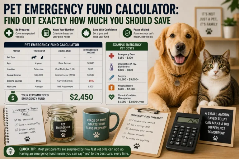 Pet Emergency Fund Calculator: Find Out Exactly How Much You Should Save