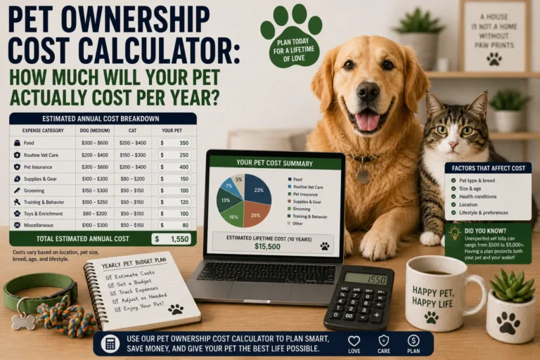 Pet Ownership Cost Calculator: How Much Will Your Pet Actually Cost Per Year?