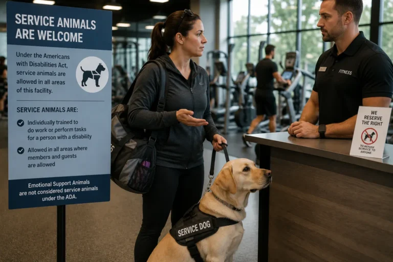 Can Gyms, Pools, and Fitness Centers Ban Service Animals? Where the Law Draws the Line