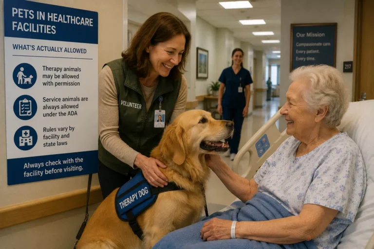 Pets in Hospitals, Nursing Homes, and Healthcare Facilities: What's Actually Allowed